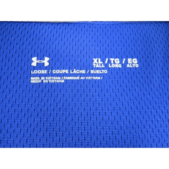 Under Armour XL Tall Blue Polo Shirt Mens Loose Fit Short Sleeve Golf - Picture 2 of 8